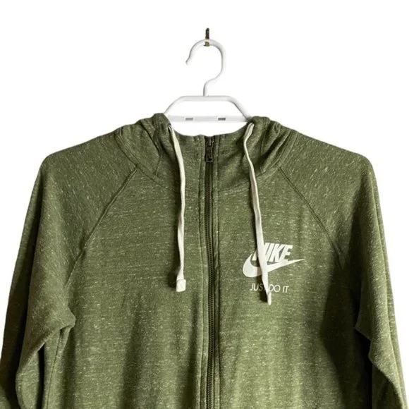 Nike Women's Green Marled Performance Wear Sweatshirt Hoodie - Picture 2 of 7